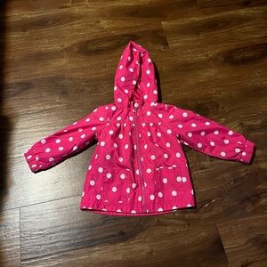 Pink and white polka dot Spring coat